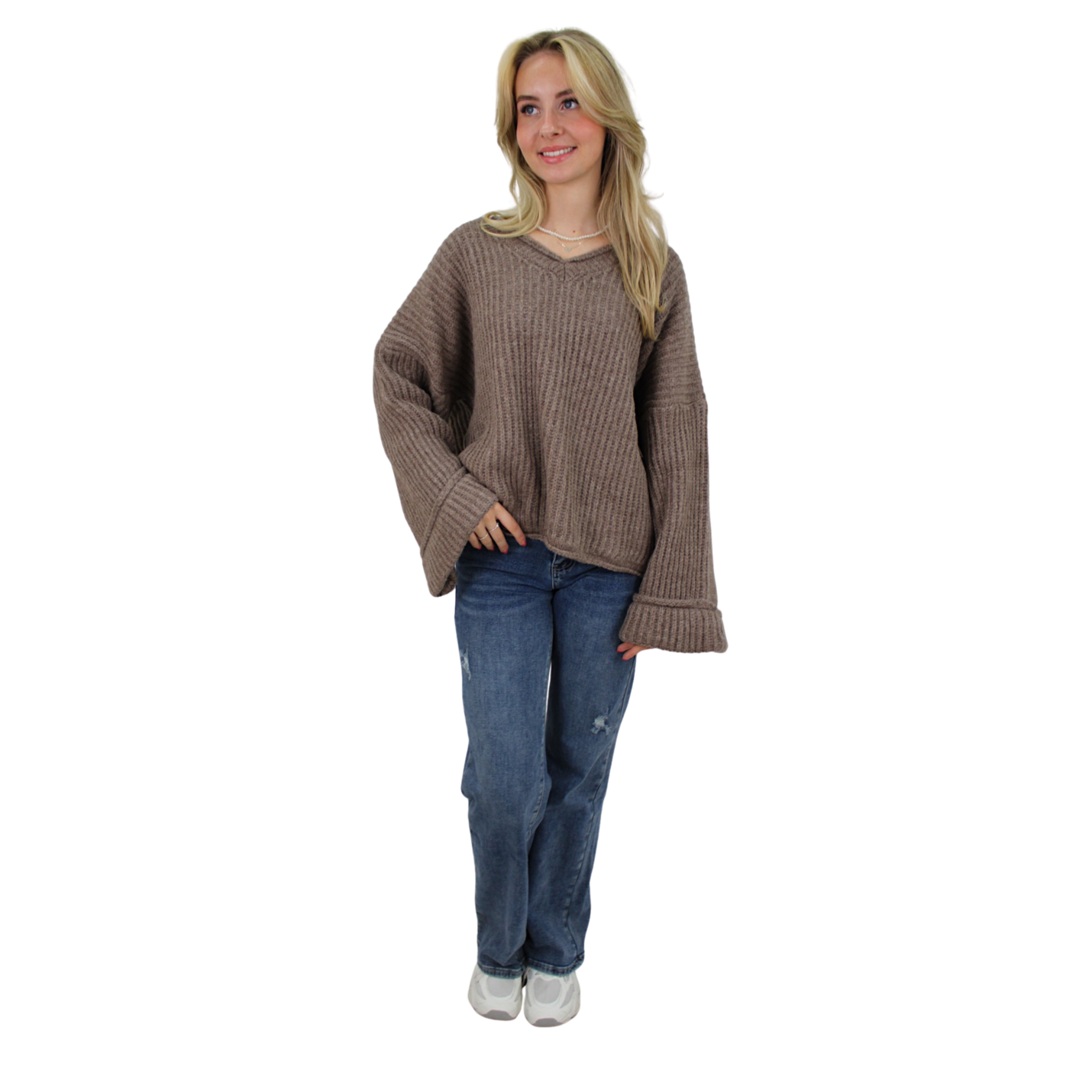 VICKY OVERSIZED KNIT | TAUPE; Afbeelding: 2