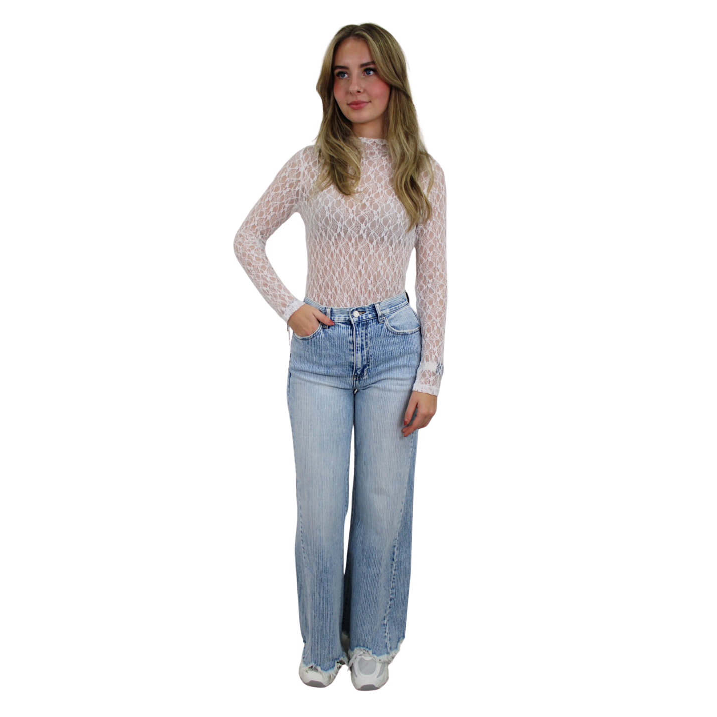QUEEN HEARTS STRIPED WIDE LEG JEANS | W3720 - 34/XS; Afbeelding: 6