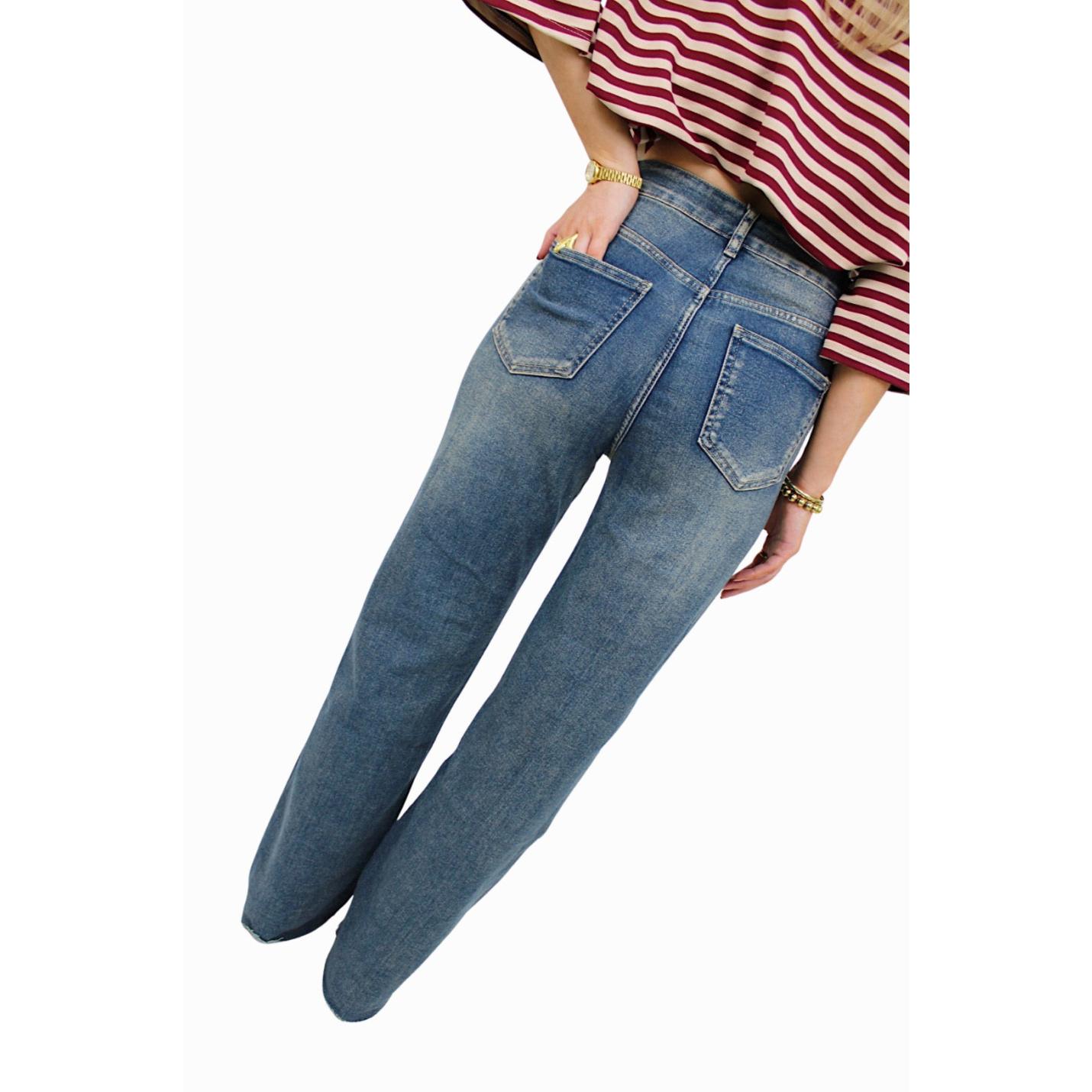 VS MISS WIDE LEG JEANS XJ383 | DARK WASHED BLUE - 34(XS); Afbeelding: 2