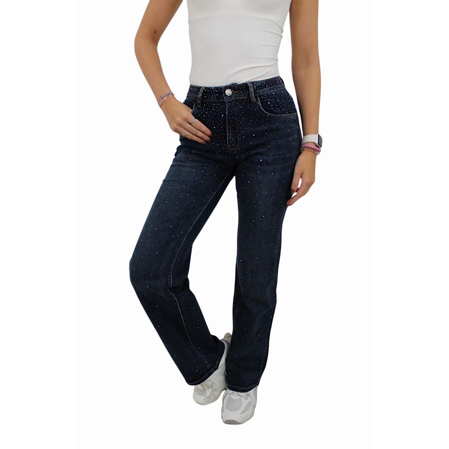 ICONIC GLITTER WIDE LEG JEANS | DARK BLUE - 32/XXS; Afbeelding: 5