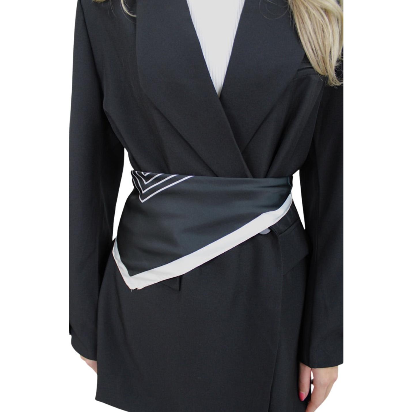 SATIN SCARF LINES | BLACK