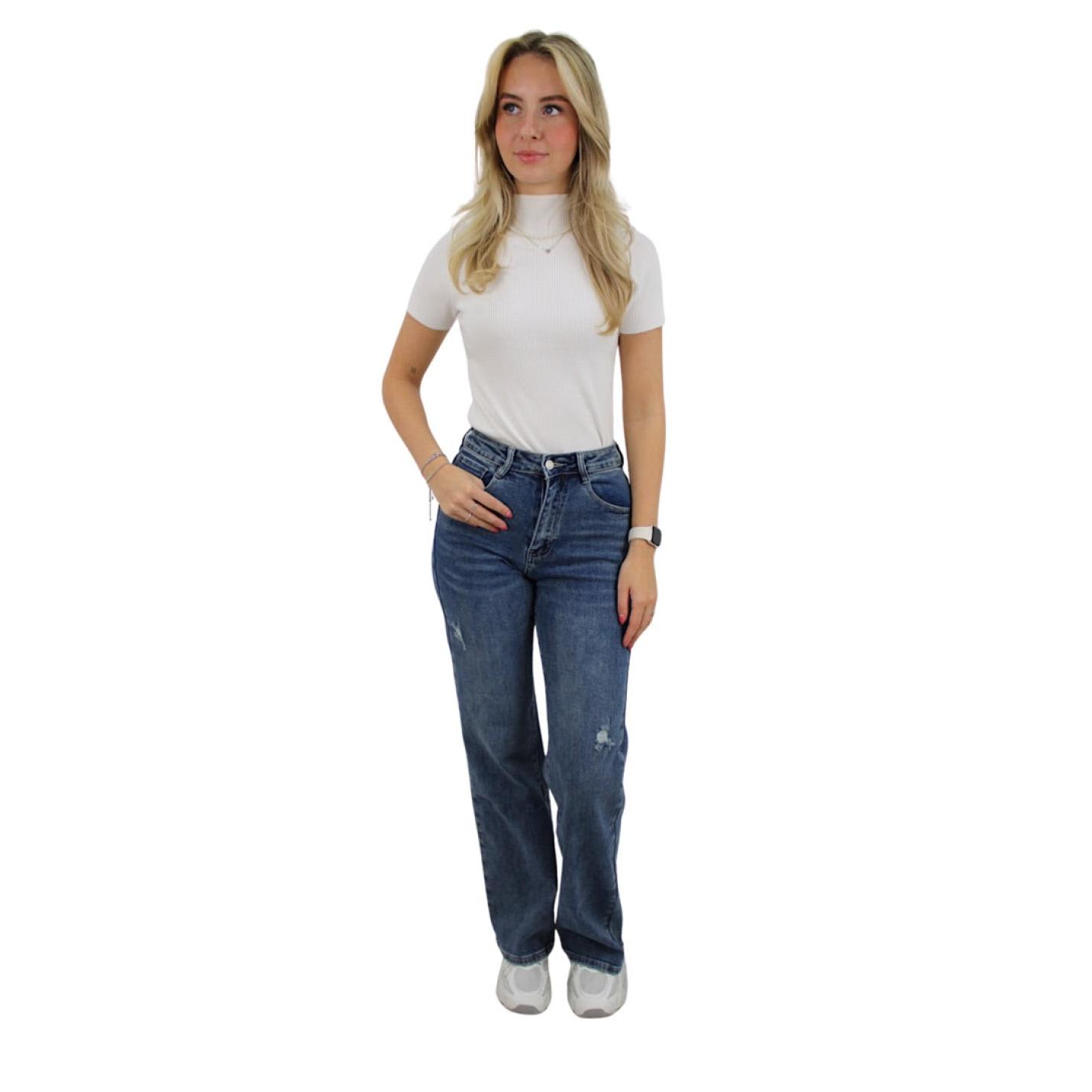 LAULIA WIDE LEG JEANS TALL T6320-9 | WASHED BLUE - 34(XS); Afbeelding: 4