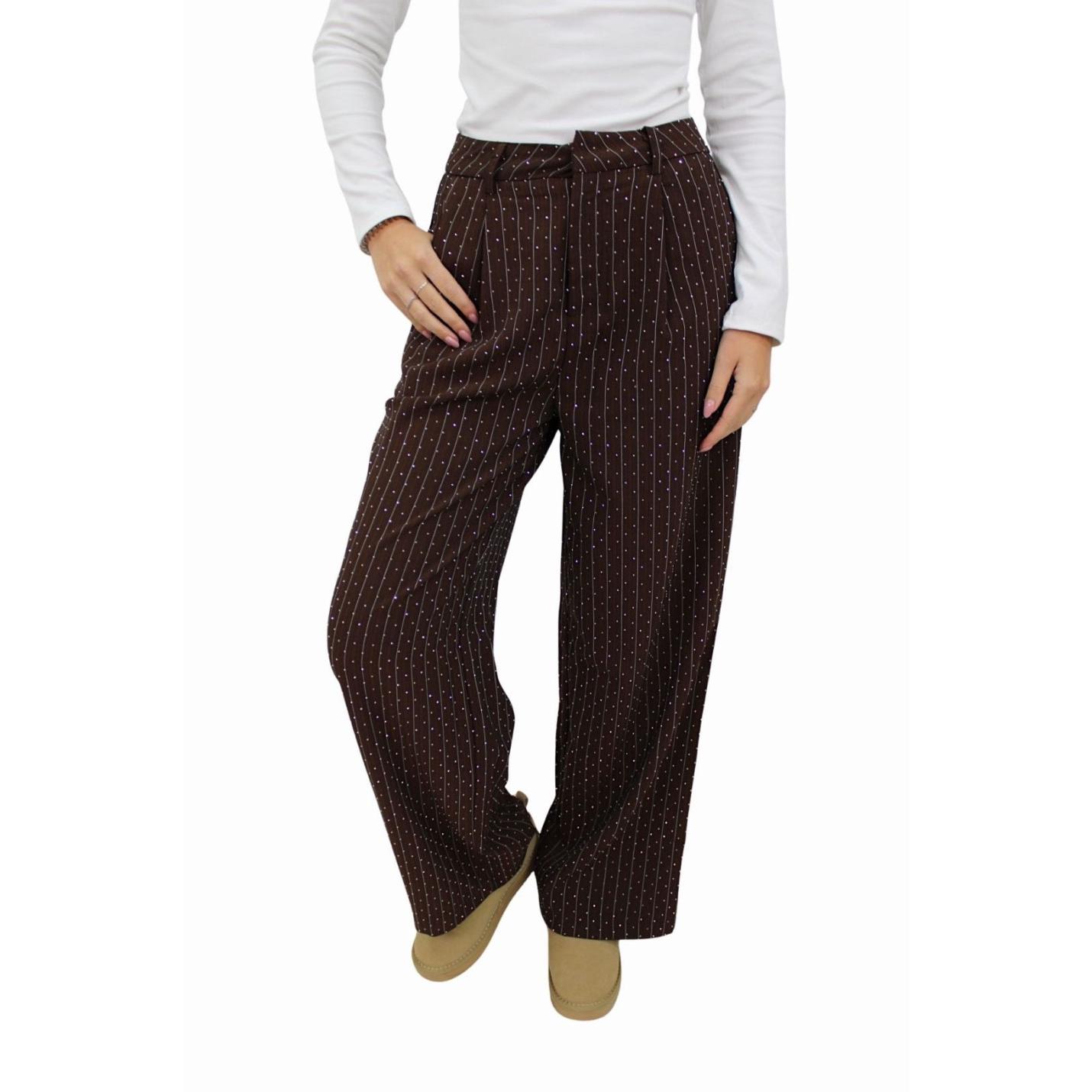 IVIVI GLITTER PANTALON | BROWN - XS