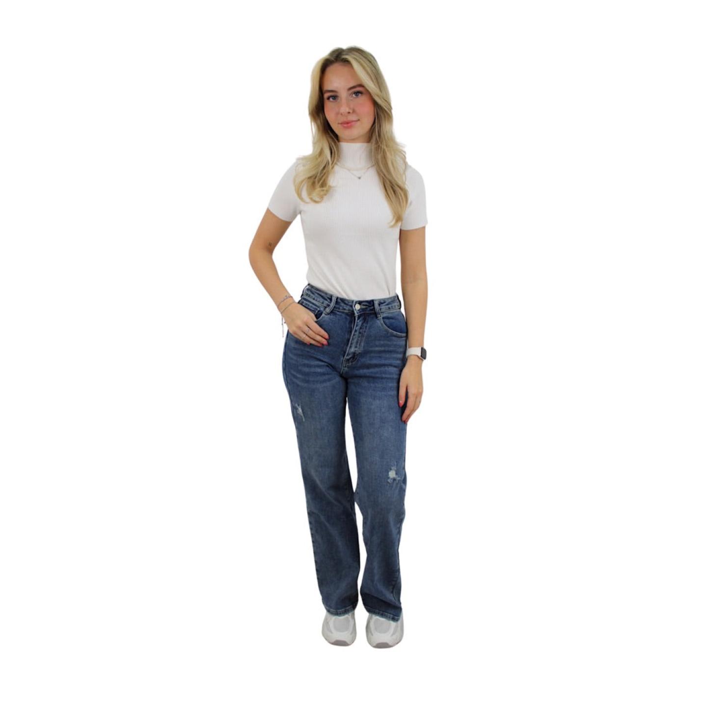 LAULIA WIDE LEG JEANS TALL T6320-9 | WASHED BLUE - 34(XS); Afbeelding: 2