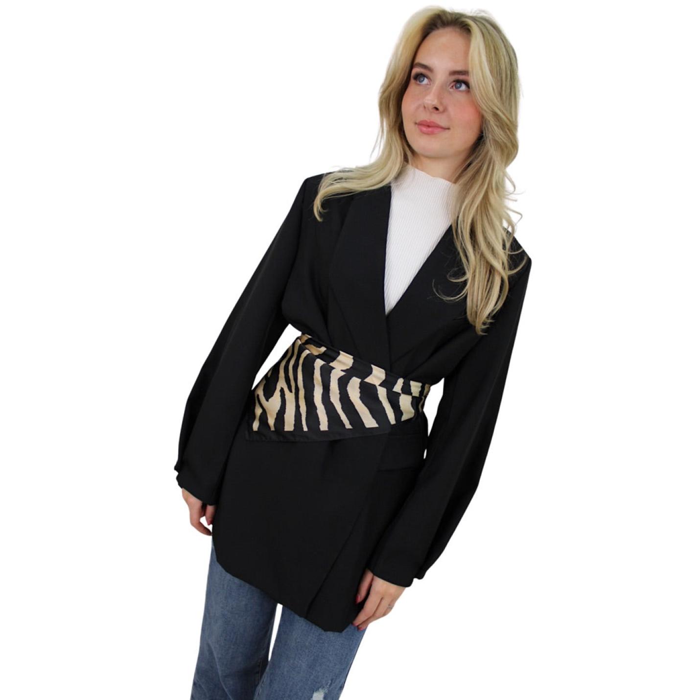 SATIN SCARF ZEBRA | BLACK; Afbeelding: 2