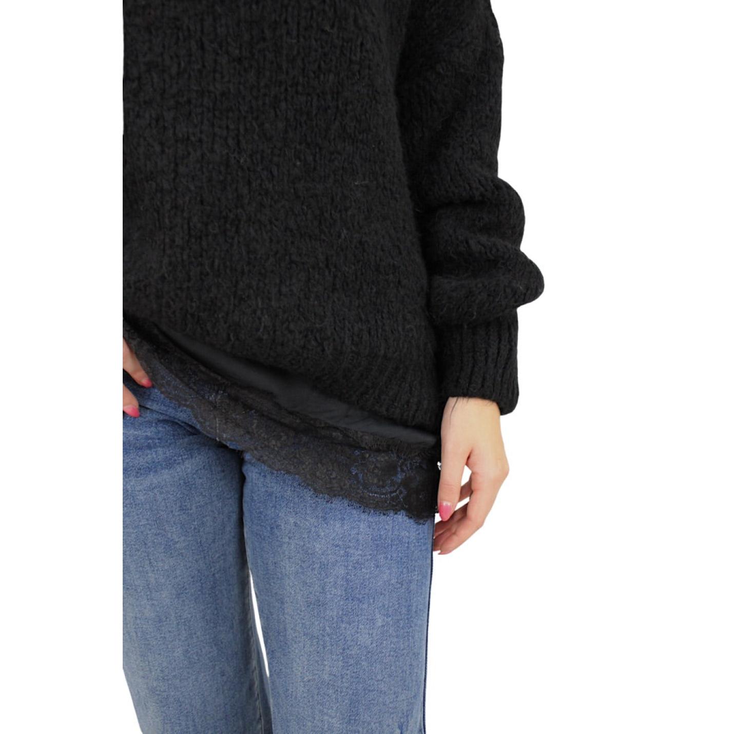 SATIN LACE TOP | BLACK; Afbeelding: 3