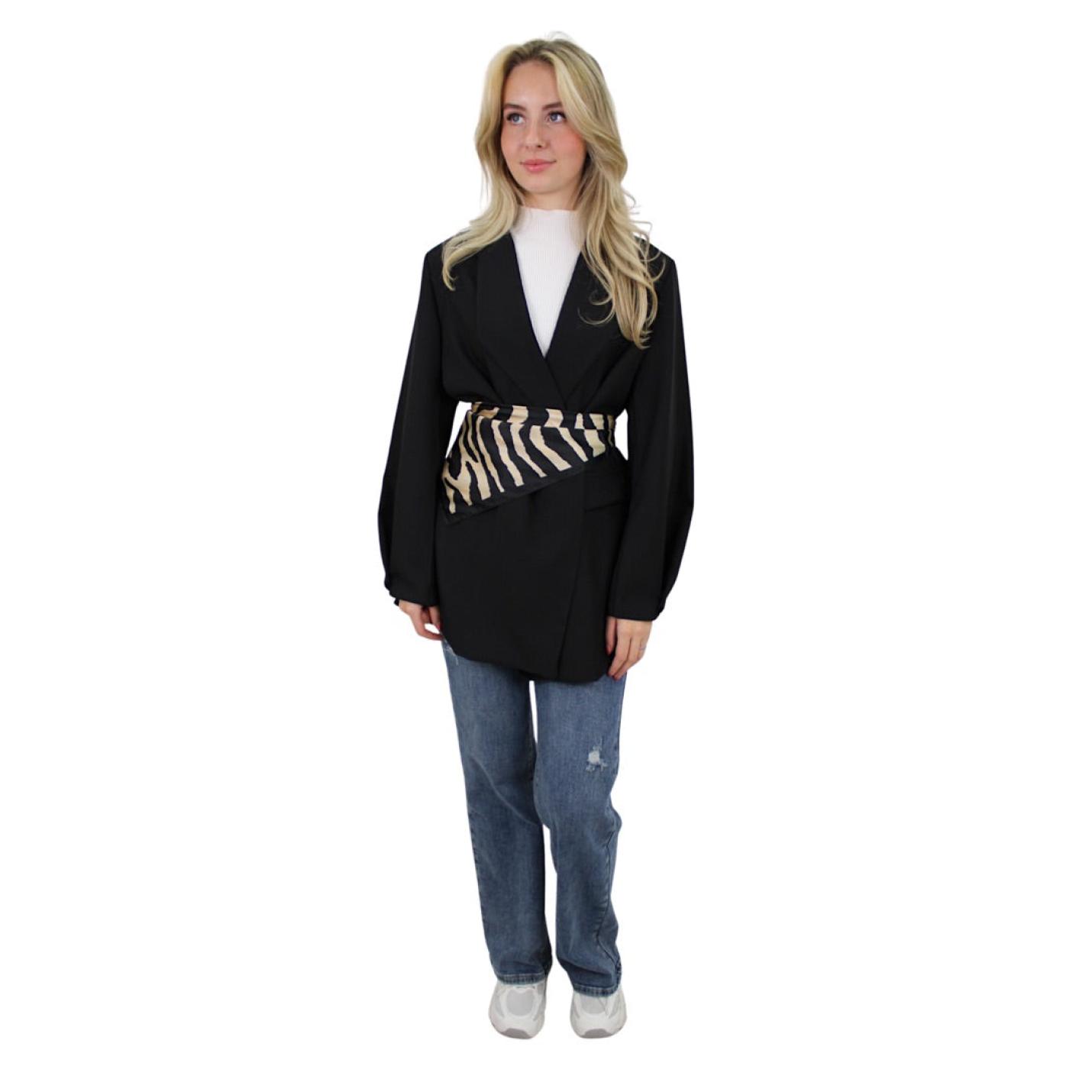 SATIN SCARF ZEBRA | BLACK; Afbeelding: 3