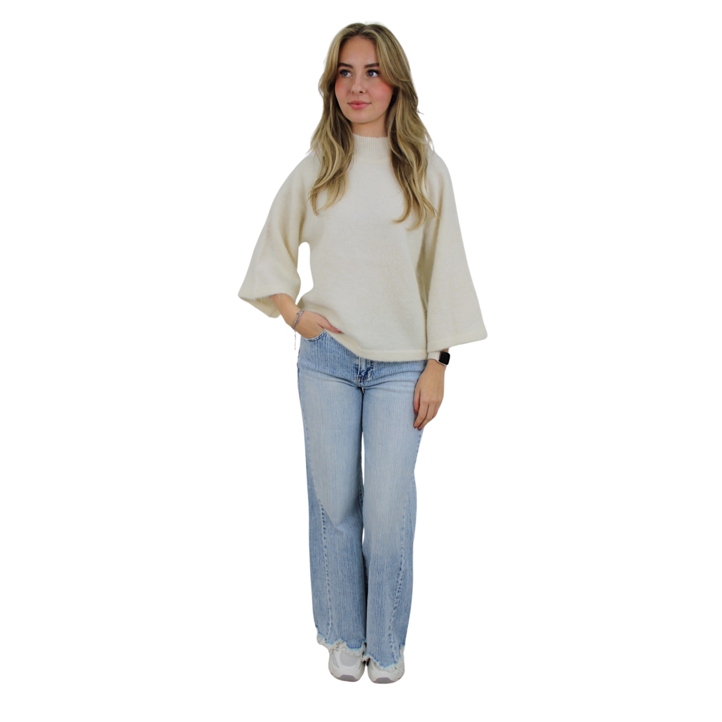 (PRE-ORDER MA 12 JAN) CLASSY SOFT FLAIR KNIT | VANILLA; Afbeelding: 4