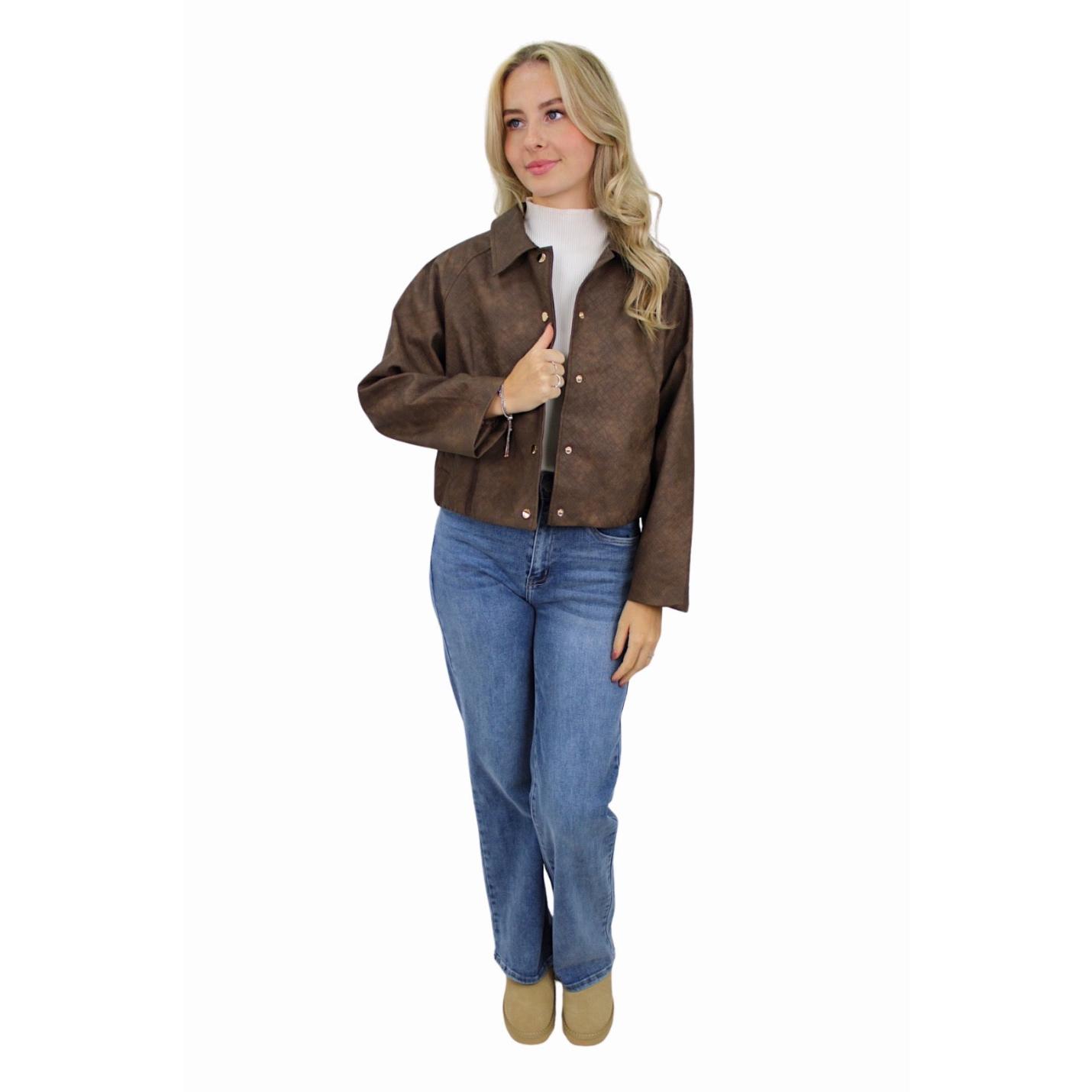 BAILEY BRAIDED JACKET | BROWN - S; Afbeelding: 5