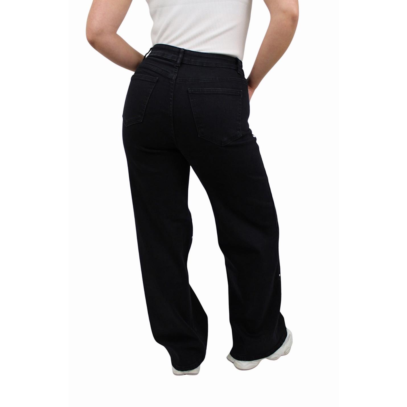 STUDS WIDE LEG JEANS ST6115-2 | BLACK - 36/S; Afbeelding: 2