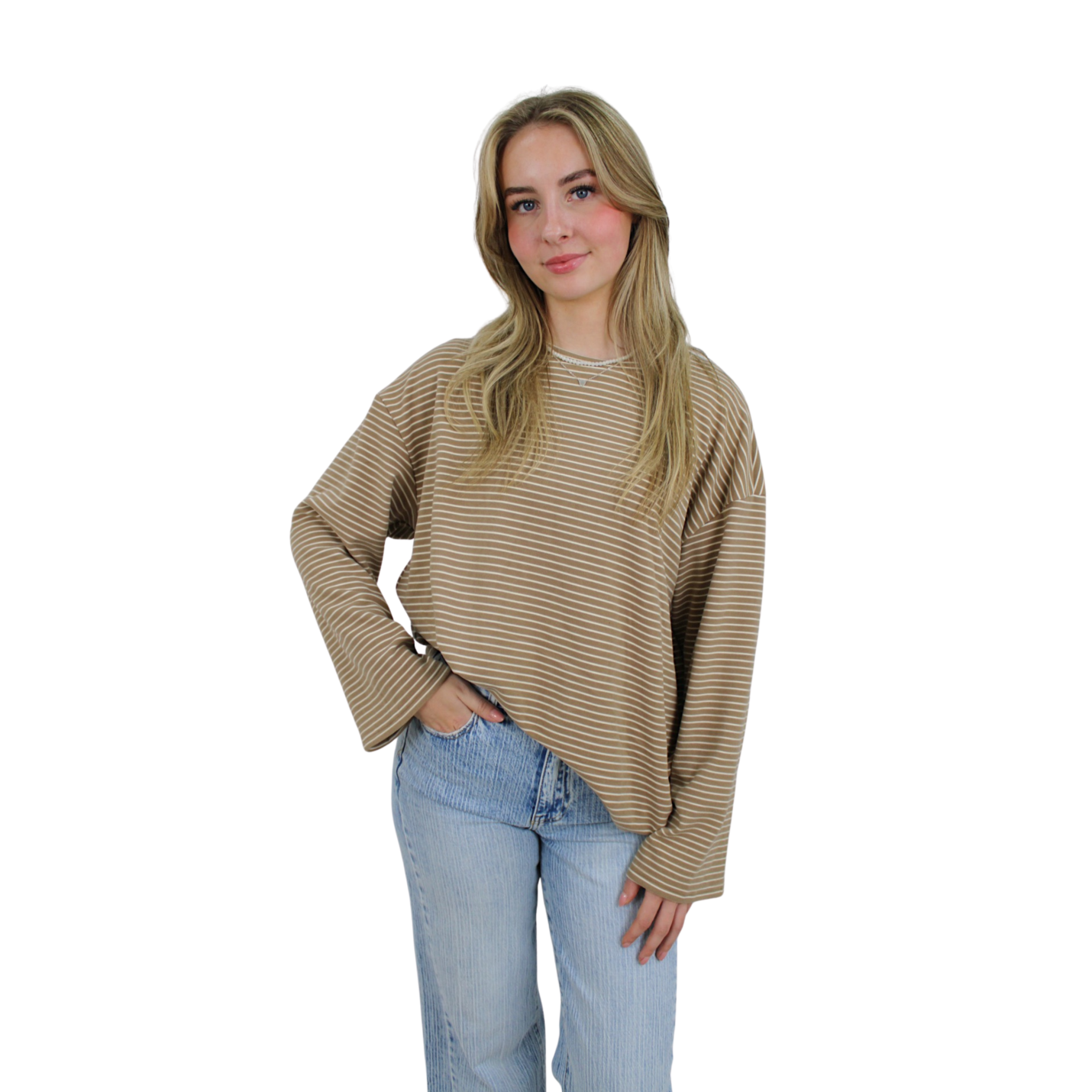 FLAIR STRIPED T-SHIRT | BEIGE - S/M; Afbeelding: 3