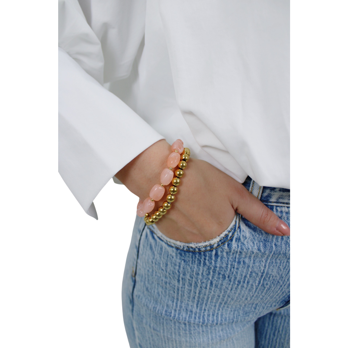 STONE BRACELET SET | PINK