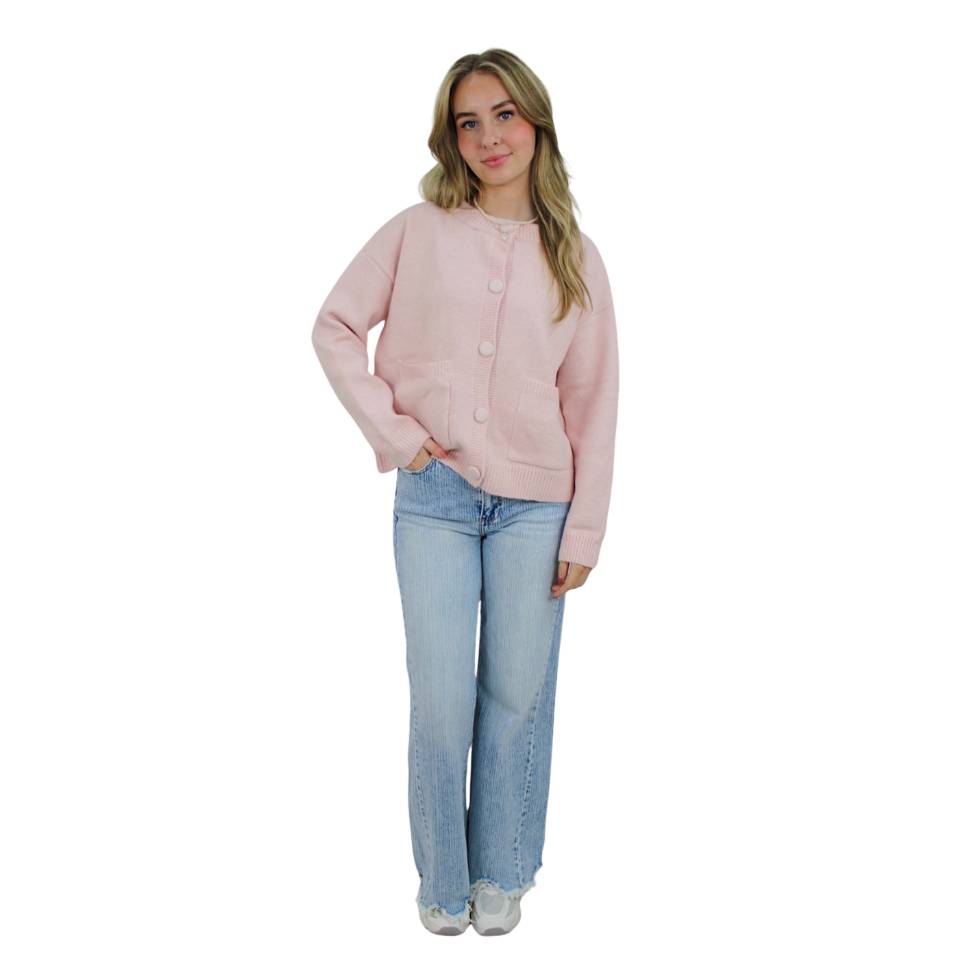 LUNA SOFT CARDIGAN | BLUSH - S/M; Afbeelding: 2