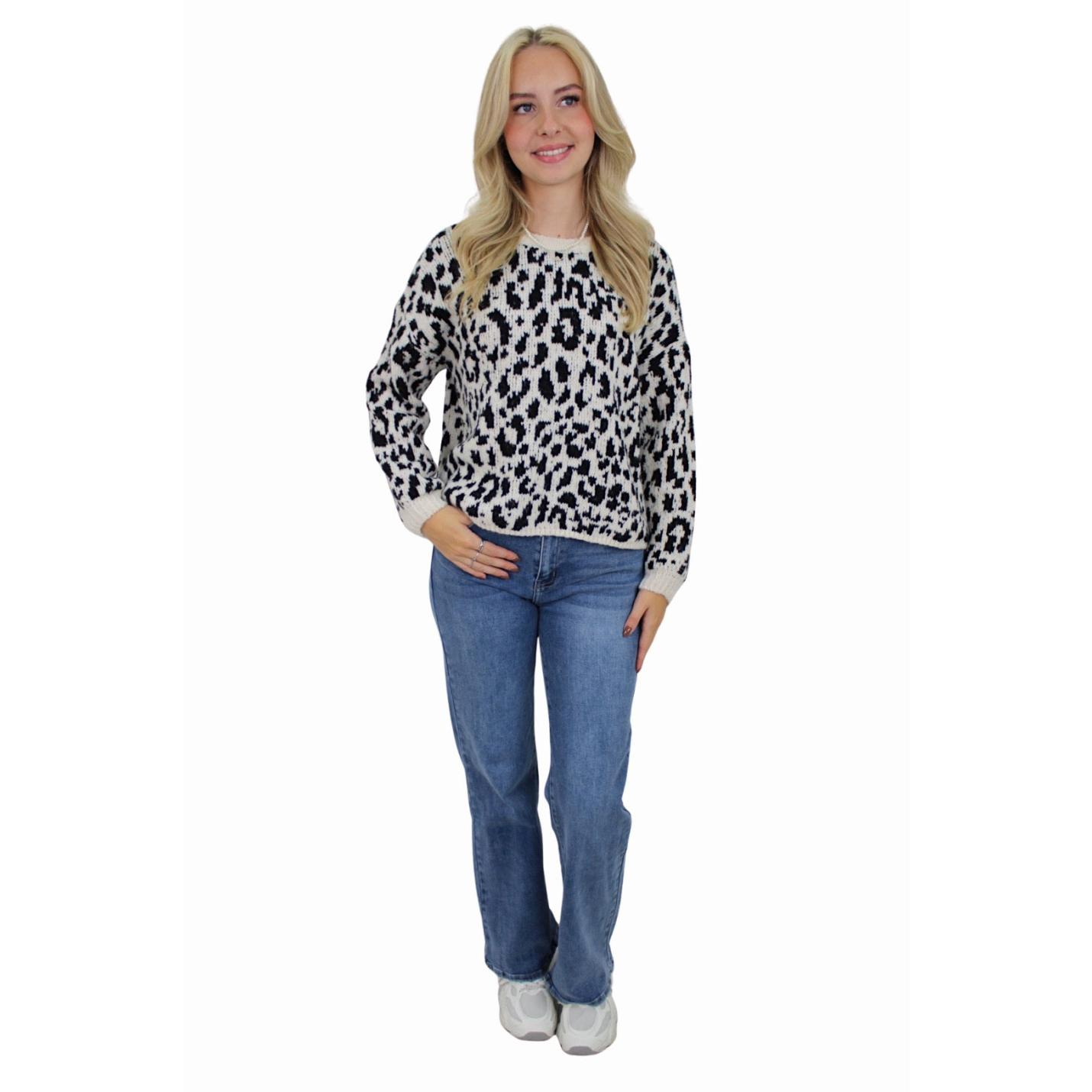 LEOPARD COMFY KNIT | BLACK; Afbeelding: 2