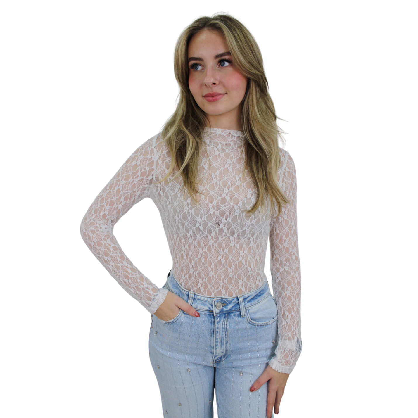LEAH LACE TOP | WHITE