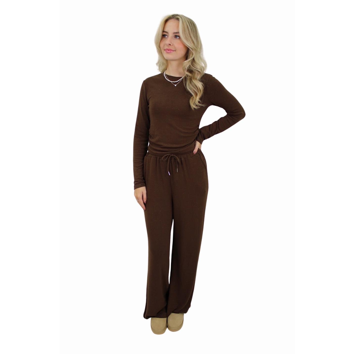 GLITTER LOUNGE SET | BROWN - L/XL