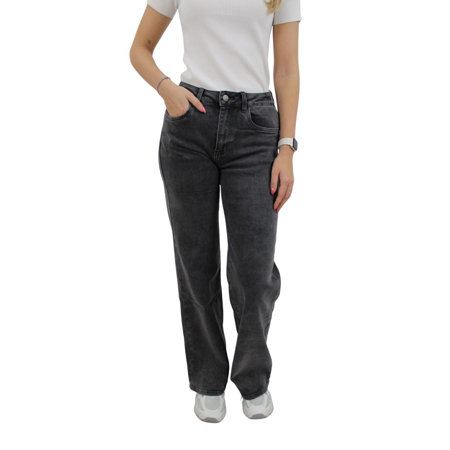 ICONIC WIDE LEG JEANS MF-132 | DARK GREY - 32/XXS