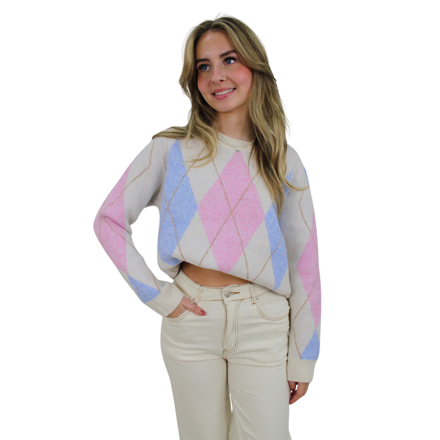 MABEL PRINTED KNIT | BABYPINK/BLUE