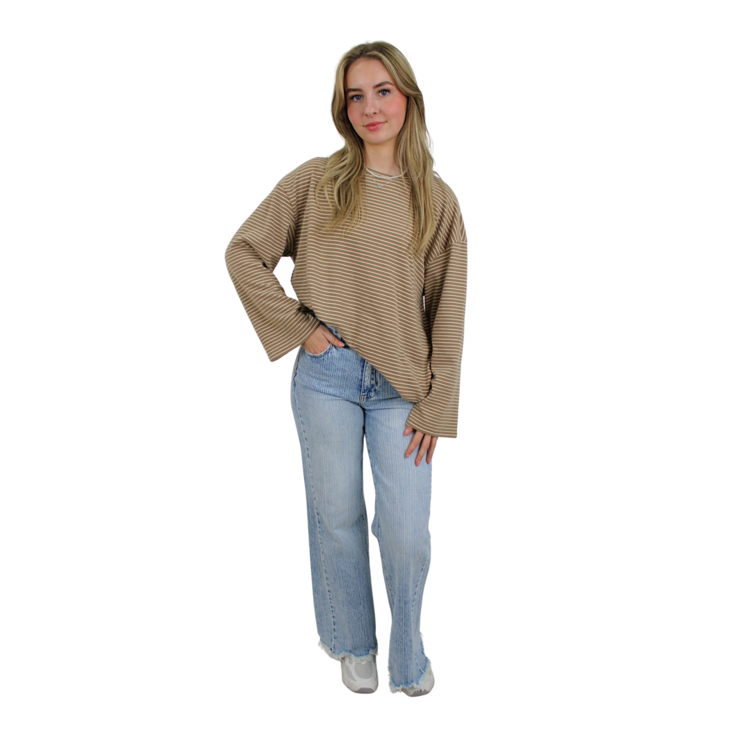 FLAIR STRIPED T-SHIRT | BEIGE - S/M; Afbeelding: 2