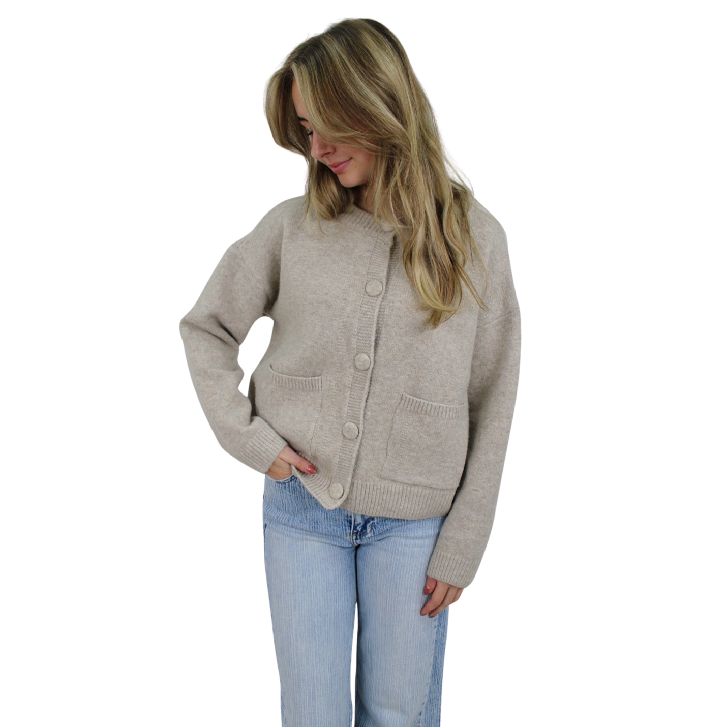 LUNA SOFT CARDIGAN | LIGHT TAUPE - S/M; Afbeelding: 4