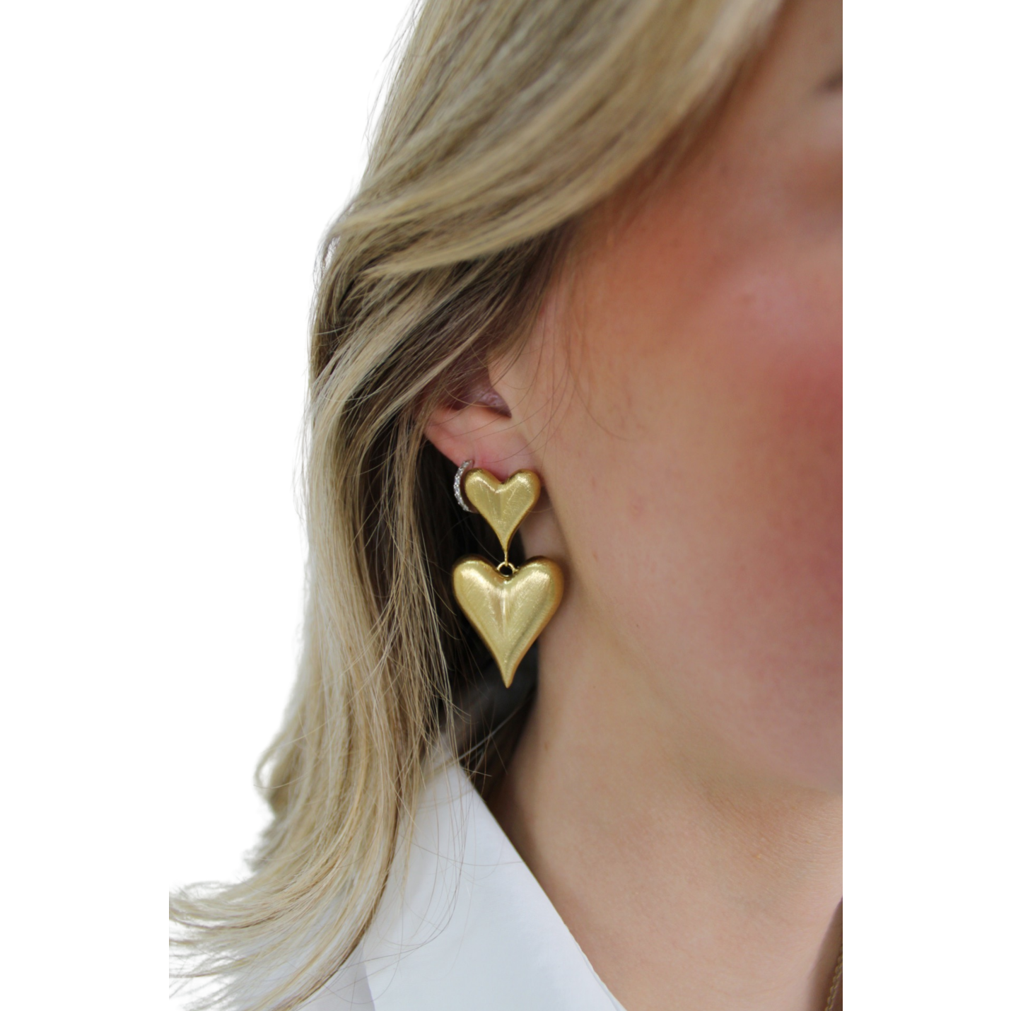 DOUBLE HEART EARRINGS | GOLD