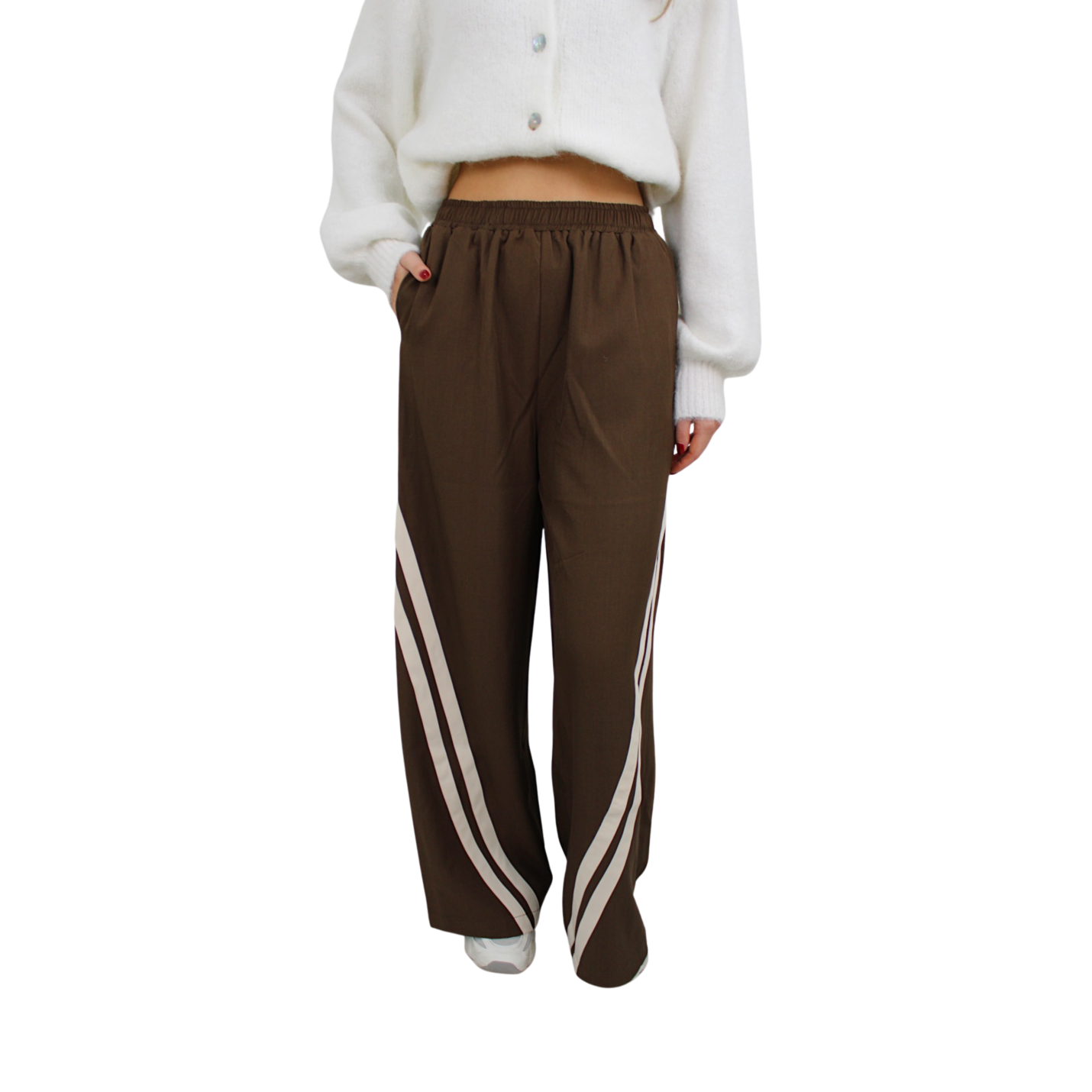STRIPED JOGGER | BROWN - S/M