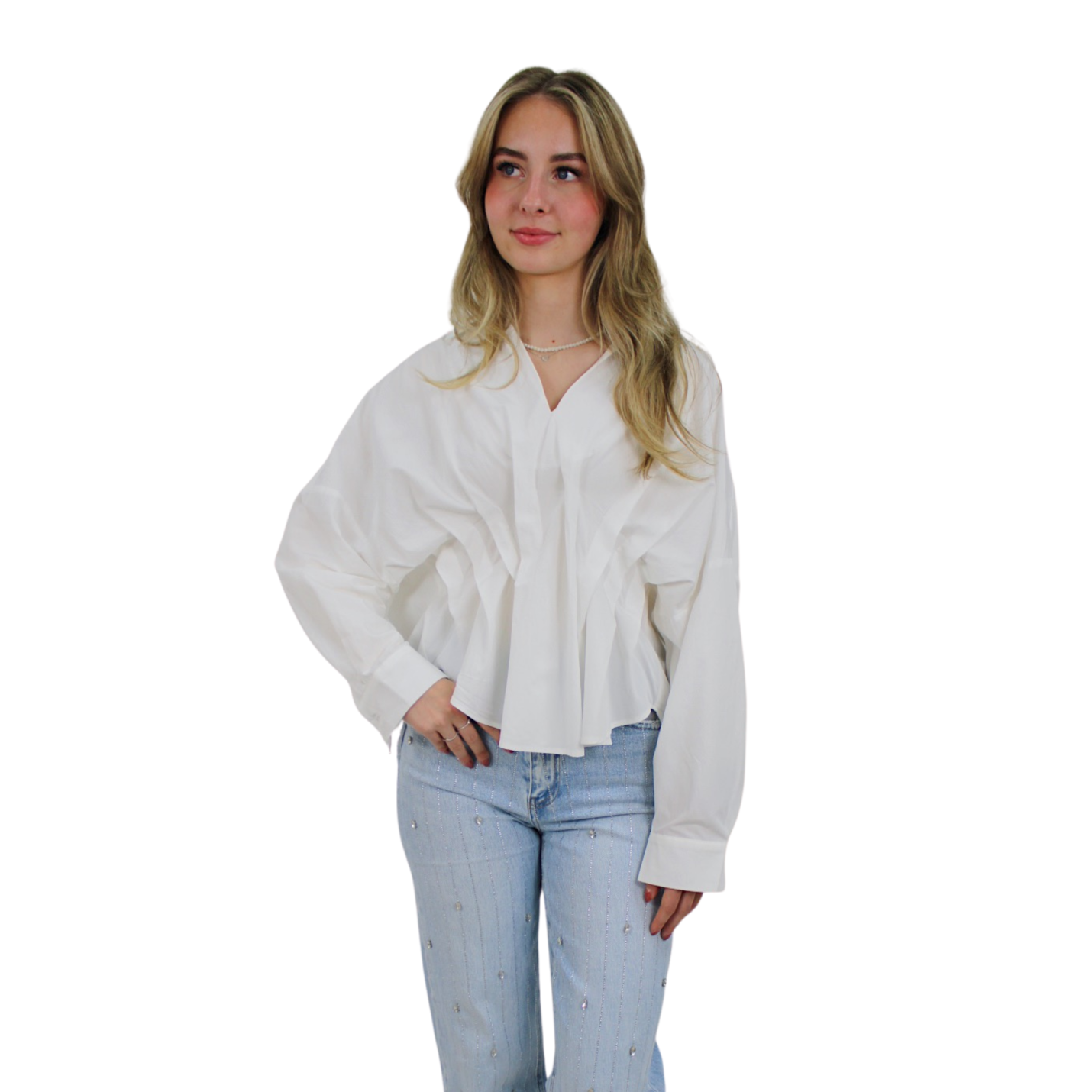 SOPHIA BASIC BLOUSE | WHITE - S/M; Afbeelding: 3