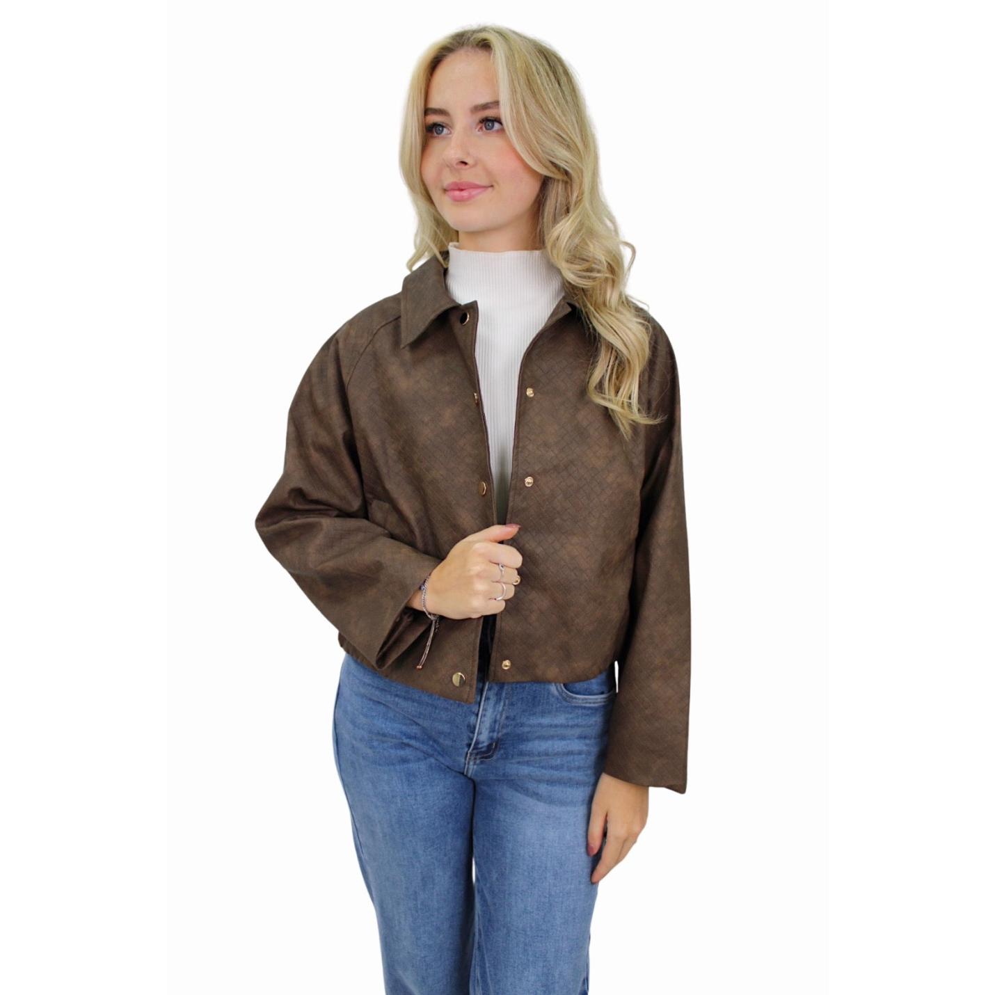 BAILEY BRAIDED JACKET | BROWN - S; Afbeelding: 3