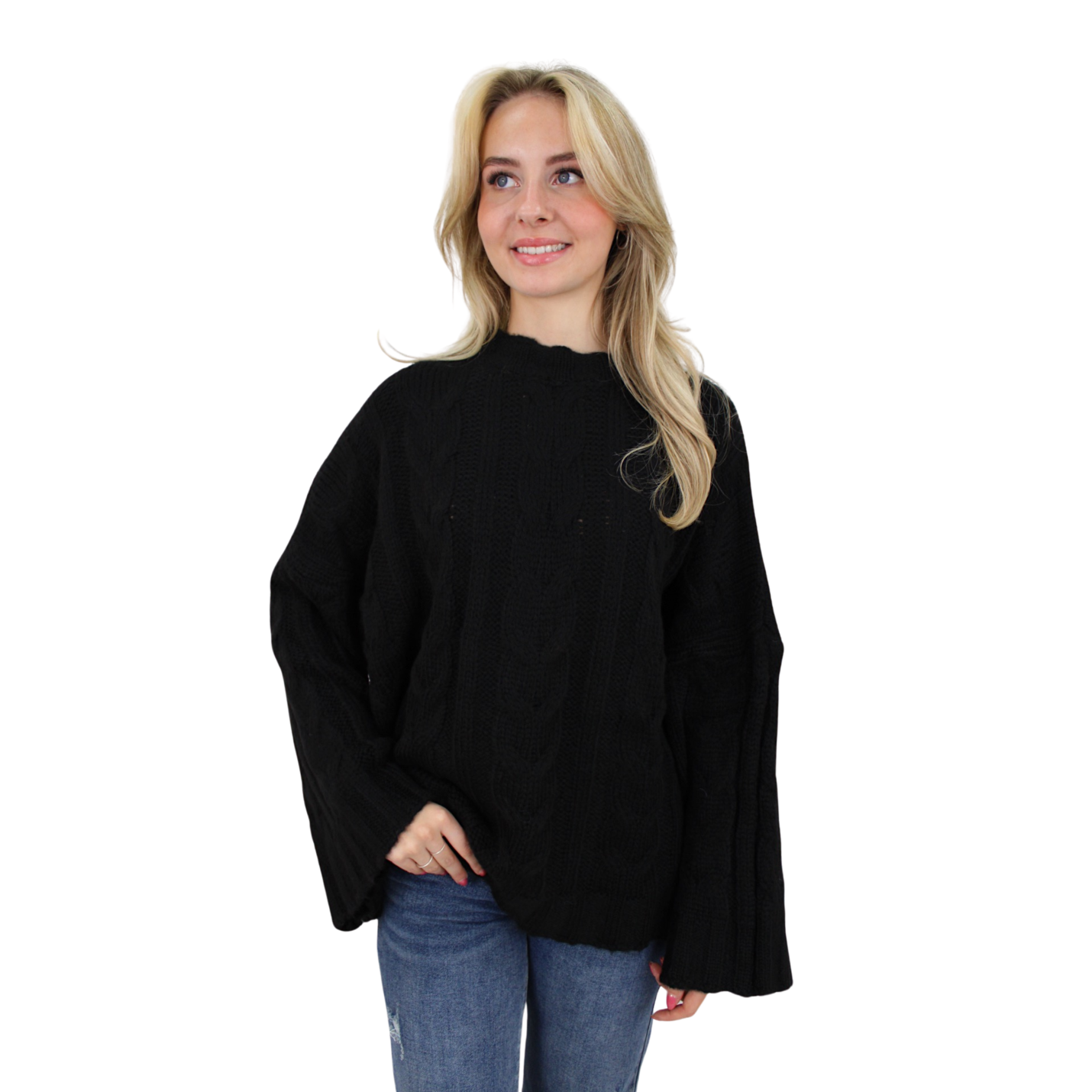 CABLE BASIC KNIT | BLACK; Afbeelding: 3