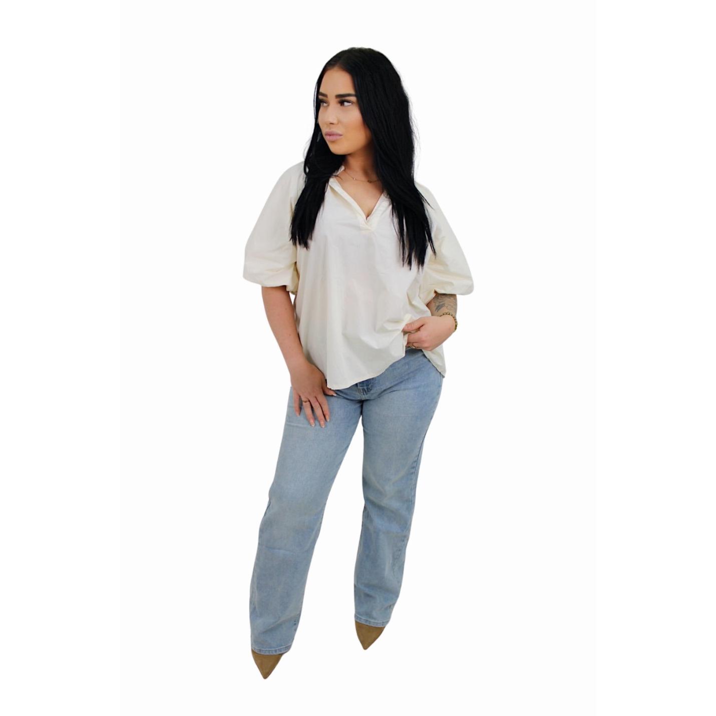 BASIC POF BLOUSE | VANILLA; Afbeelding: 2