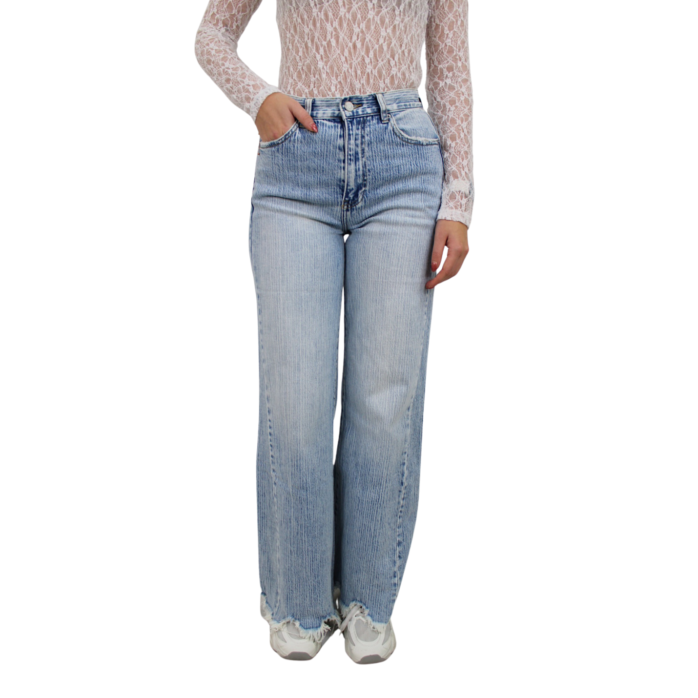 QUEEN HEARTS STRIPED WIDE LEG JEANS | W3720 - 34/XS; Afbeelding: 5