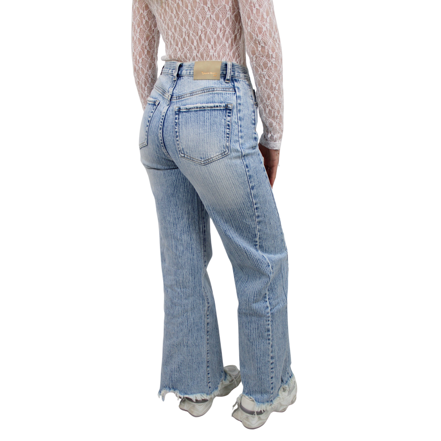 QUEEN HEARTS STRIPED WIDE LEG JEANS | W3720 - 34/XS; Afbeelding: 4