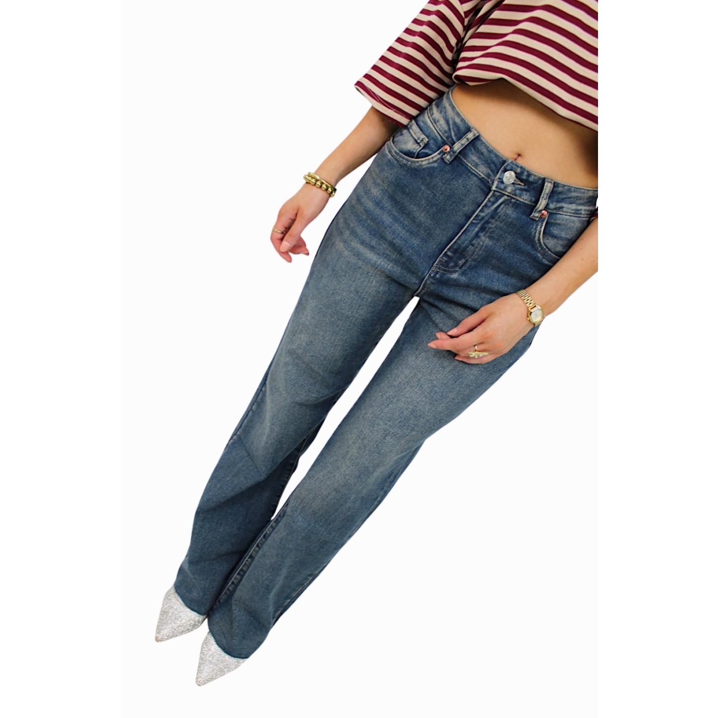 VS MISS WIDE LEG JEANS XJ383 | DARK WASHED BLUE - 34(XS); Afbeelding: 3