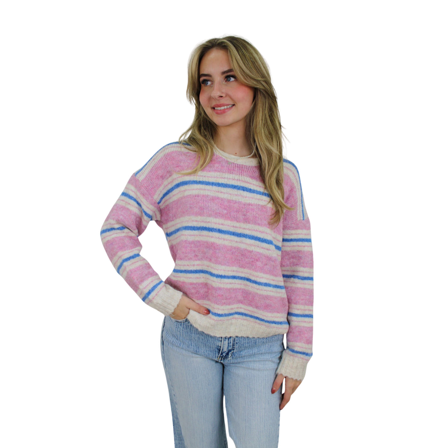 COSY STRIPED KNIT | BABYPINK/BLUE