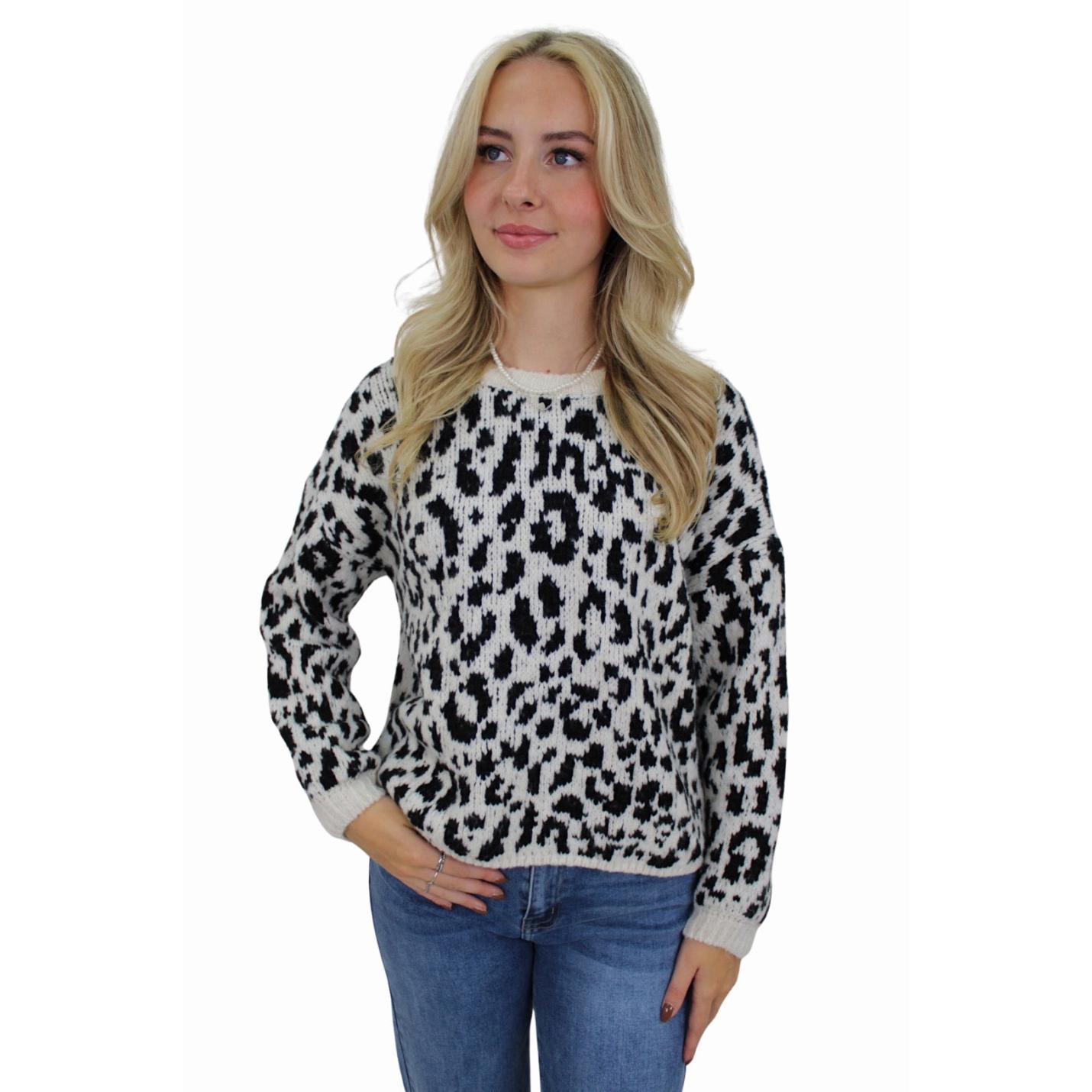 LEOPARD COMFY KNIT | BLACK