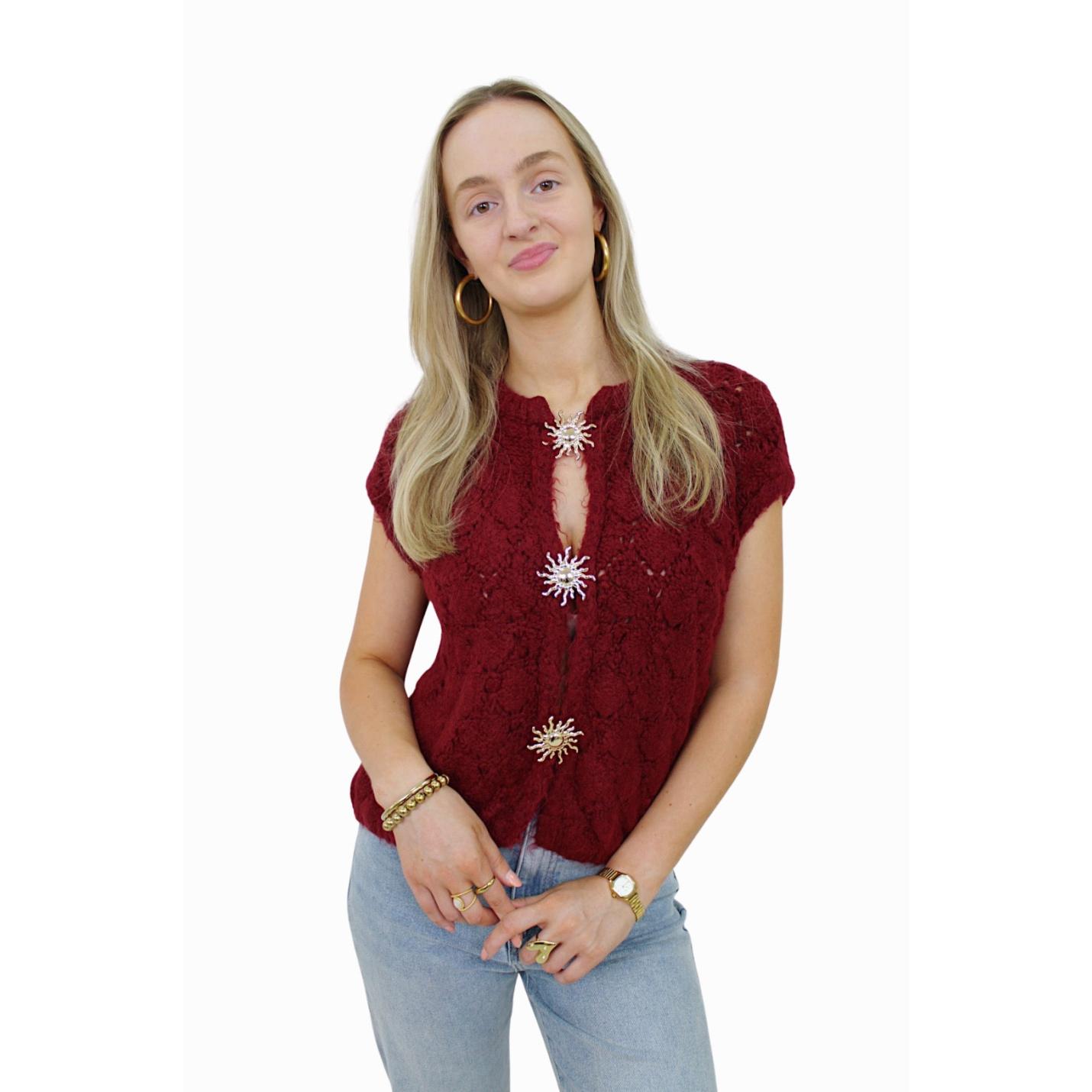 SUNNY SOFT GILET | BORDEAUX; Afbeelding: 2