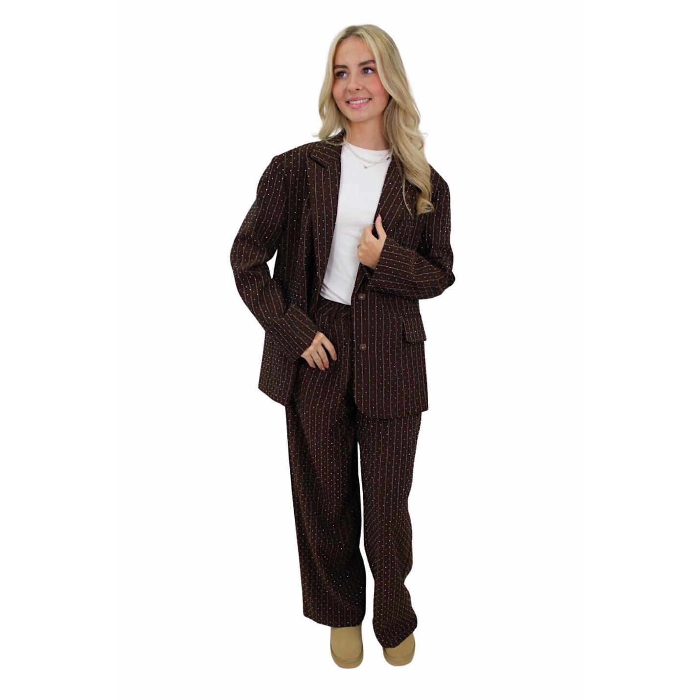 IVIVI GLITTER PANTALON | BROWN - XS; Afbeelding: 4