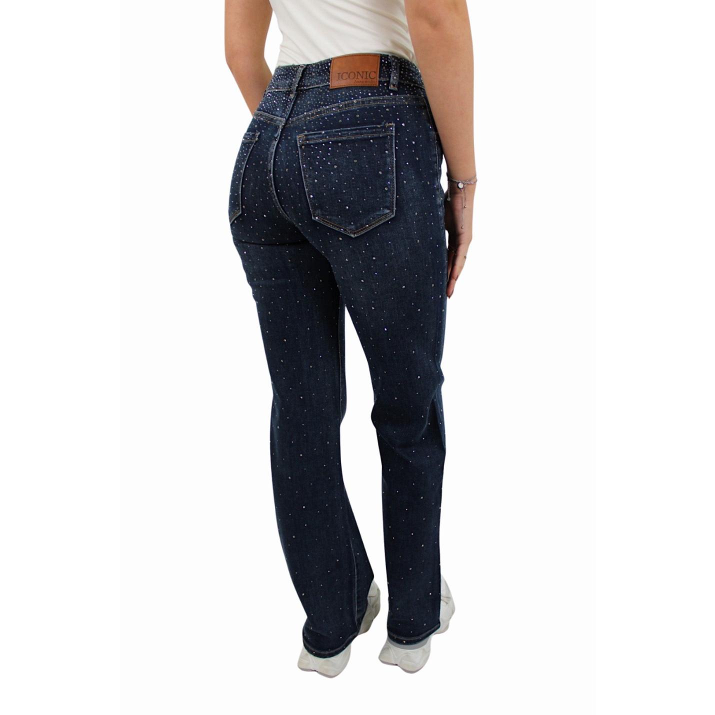 ICONIC GLITTER WIDE LEG JEANS | DARK BLUE - 32/XXS; Afbeelding: 3