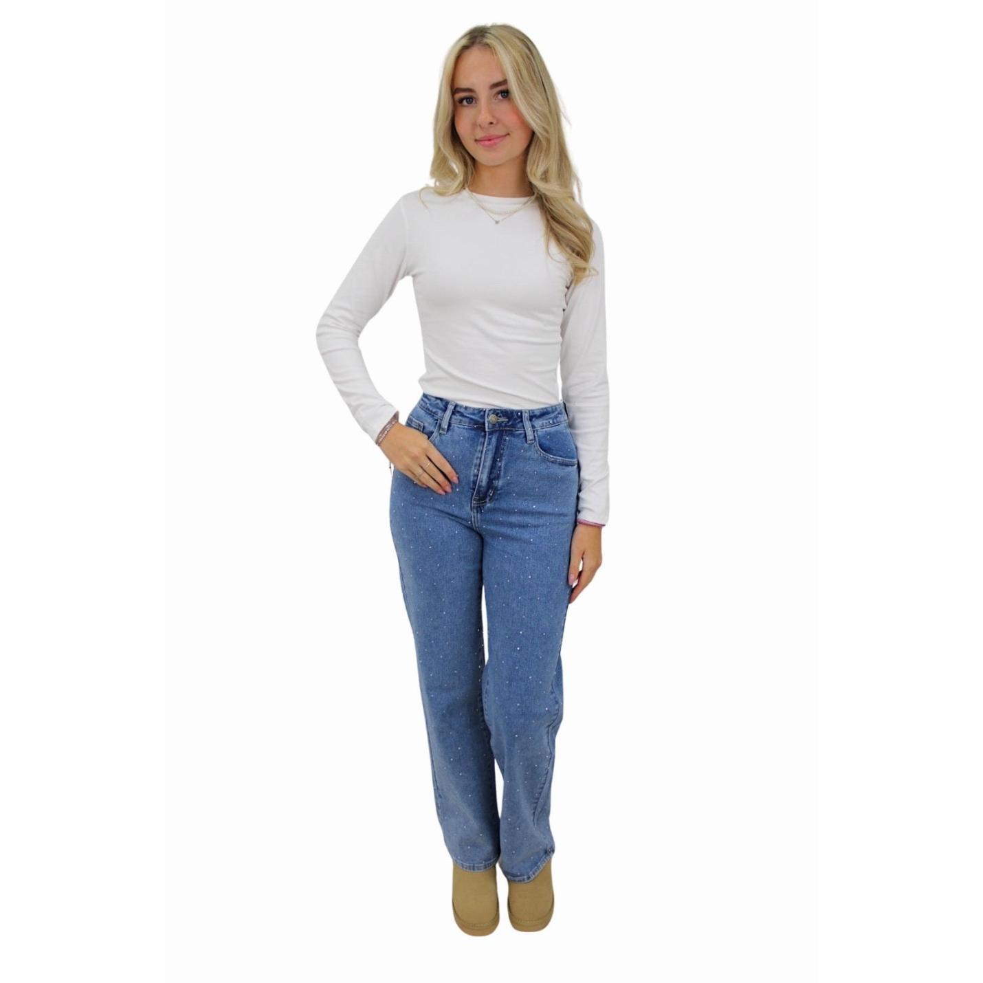 REDIAL GLITTER STRAIGHT LEG JEANS RD9100-1 | BLUE - 34(XS); Afbeelding: 5