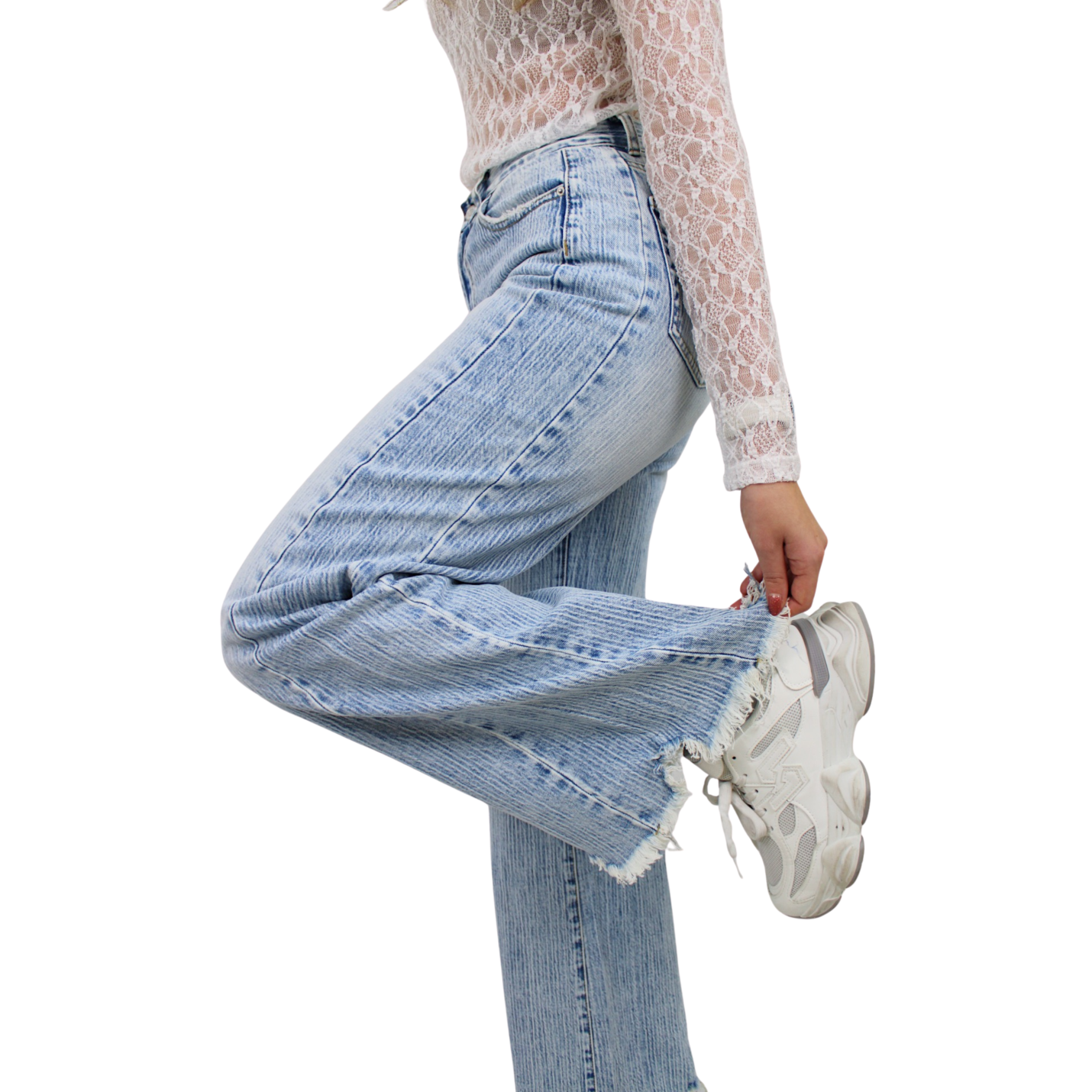 QUEEN HEARTS STRIPED WIDE LEG JEANS | W3720 - 34/XS; Afbeelding: 2