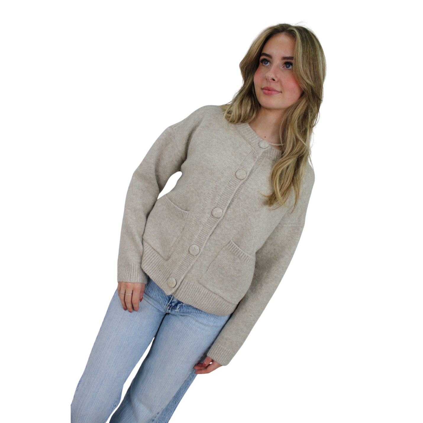 LUNA SOFT CARDIGAN | LIGHT TAUPE - S/M; Afbeelding: 3