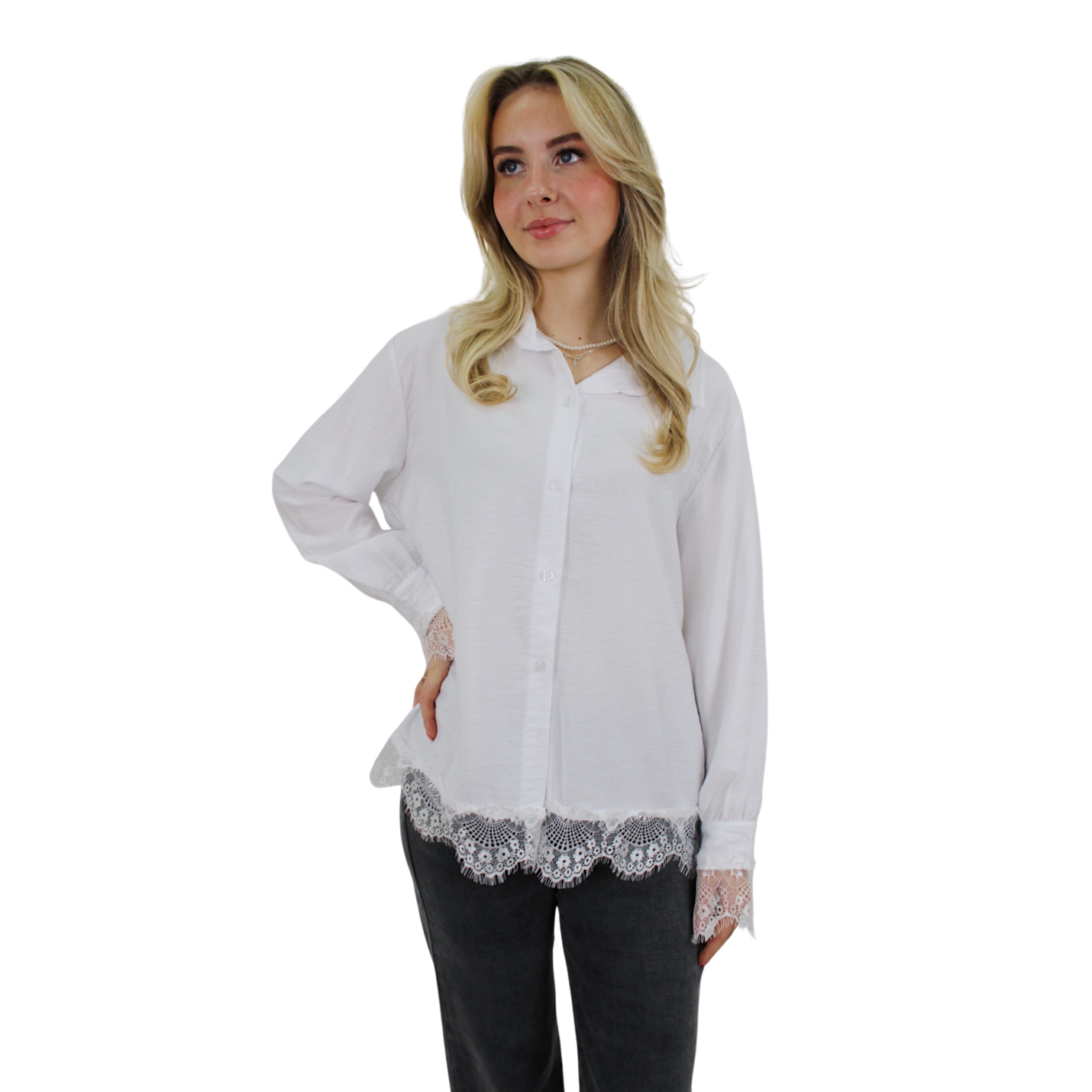 CUTE LACE BLOUSE | WHITE; Afbeelding: 3