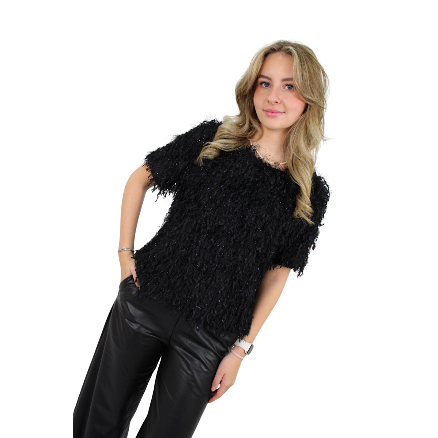 FEATHER TOP | BLACK - S/M