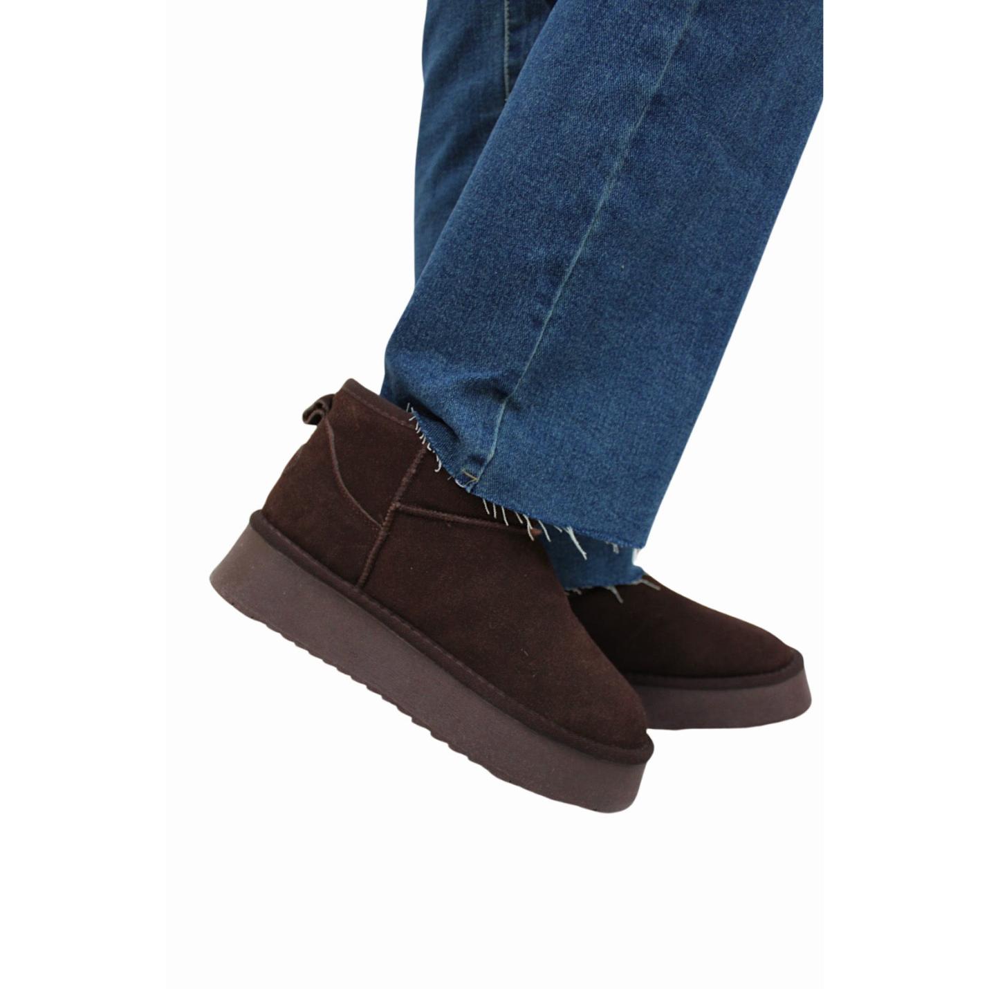 LEATHER COSY BOOTS | BROWN - 36; Afbeelding: 2