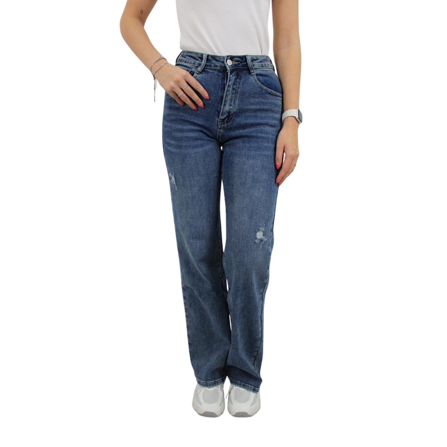 LAULIA WIDE LEG JEANS TALL T6320-9 | WASHED BLUE - 34(XS)