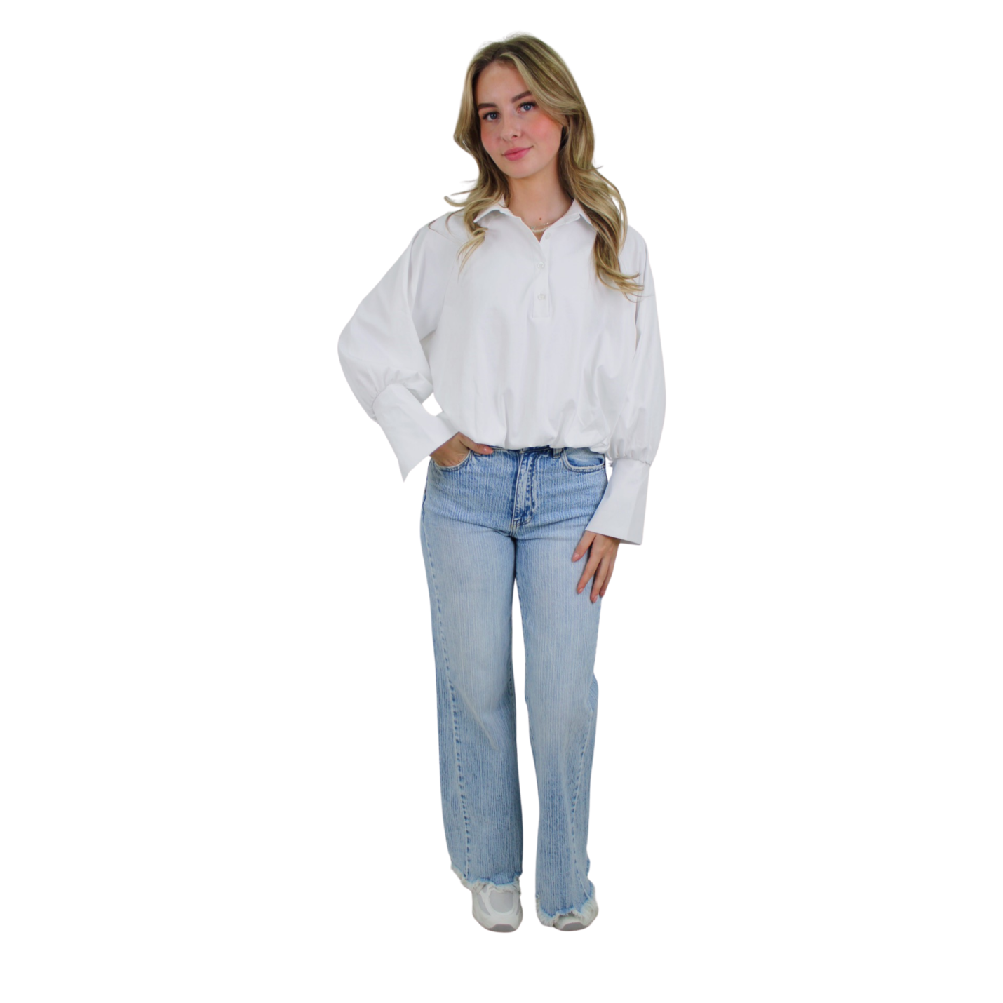 BASIC POF BLOUSE | WHITE - S/M; Afbeelding: 2