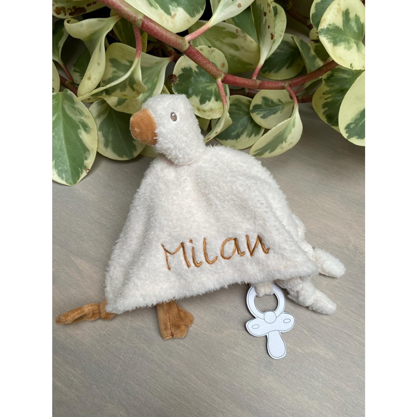 knuffeldoekje gans met naam little dutch