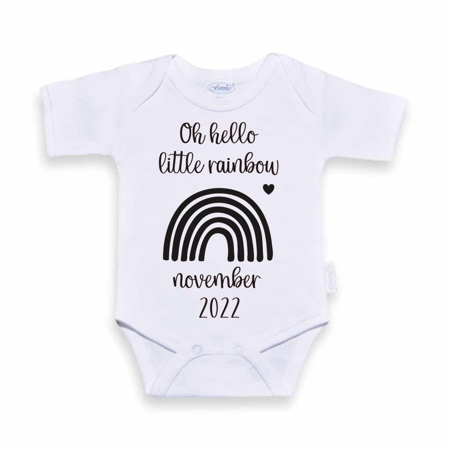 rompertje aankondiging regenboogbaby