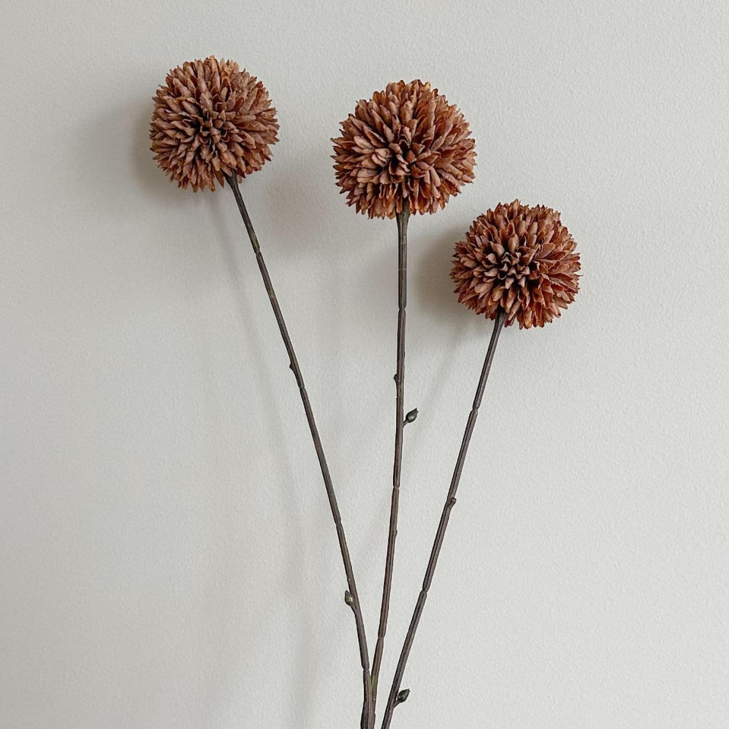 Zijdebloem tak Pompoen M koffie