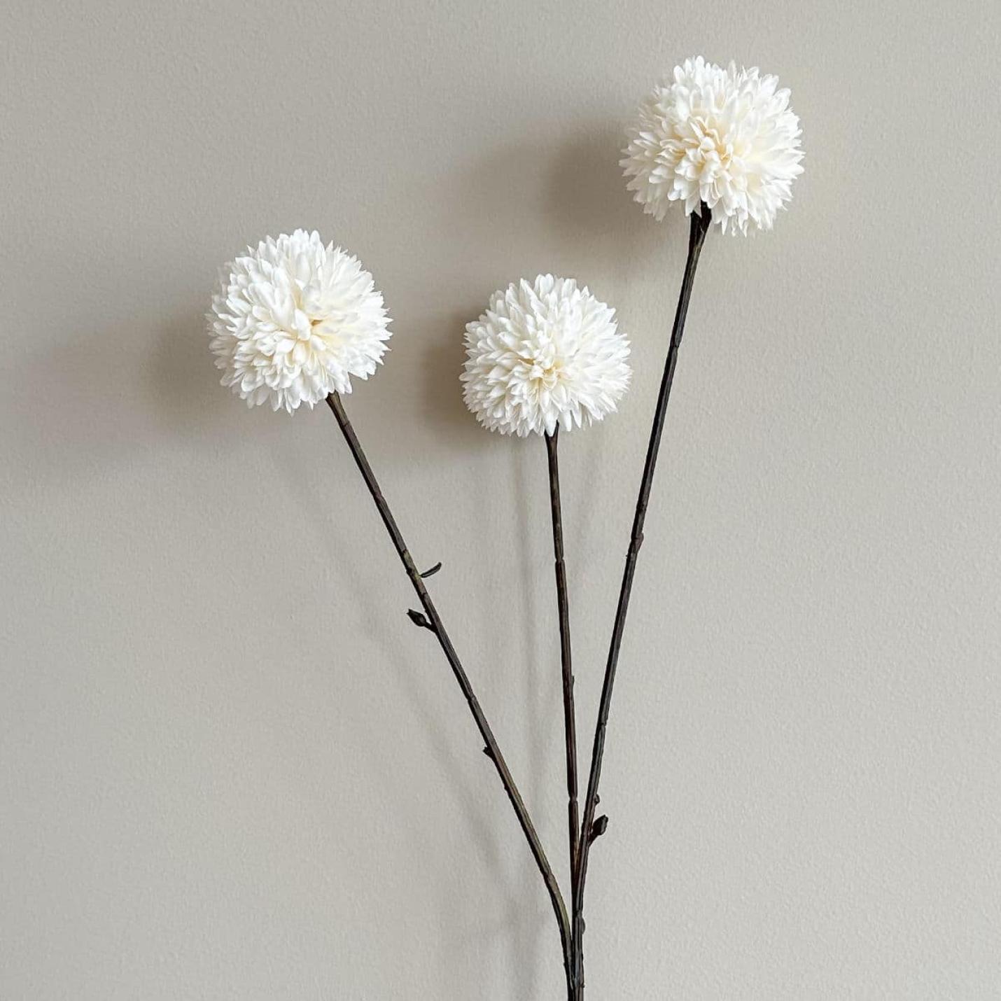 Zijdebloem pompoentje M wit